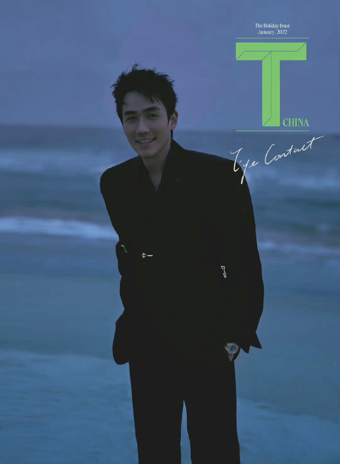 朱一龙t杂志一月刊封面大片 海边身穿黑色西装的龙哥……_高清图集