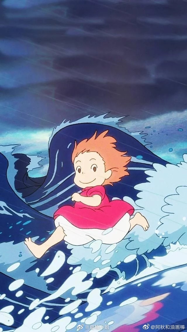 油画棒手绘|宫崎骏动漫系列 - 波妞波妞波妞～鱼的小宝贝～……_高清