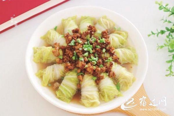 我家小厨房蒸肉末白菜卷