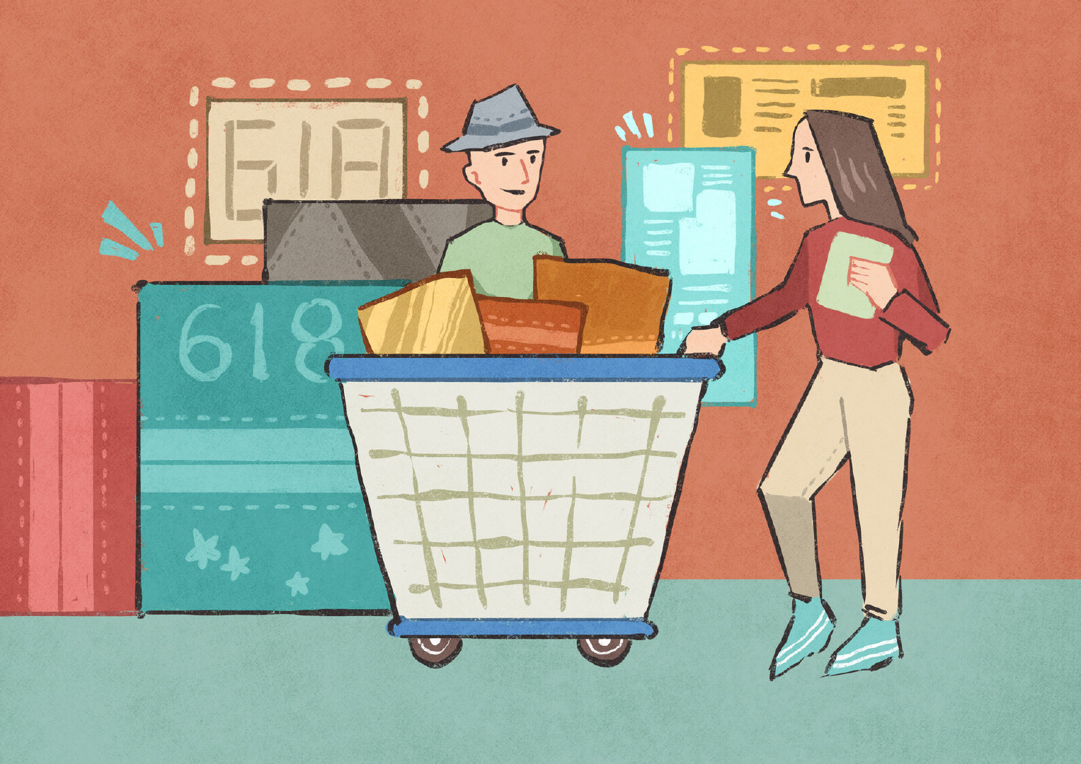 购物插画