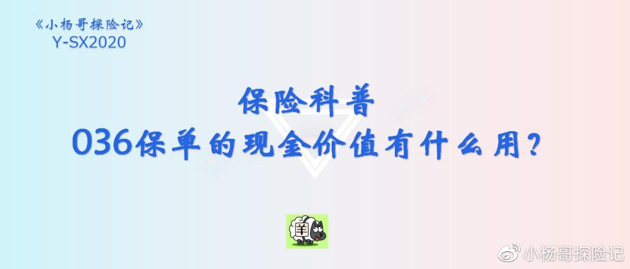保险科普 | 036 保单的现金价值是什么？