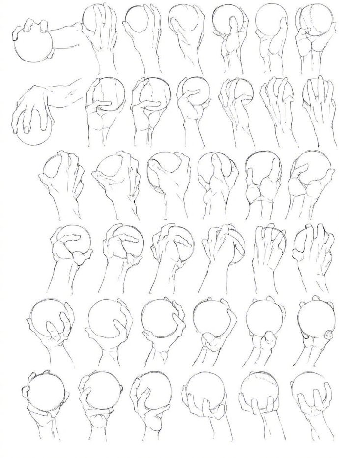各种手势手臂绘画练手素材