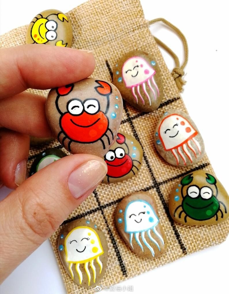 超可爱的动物石头画合集,马住改天慢慢画