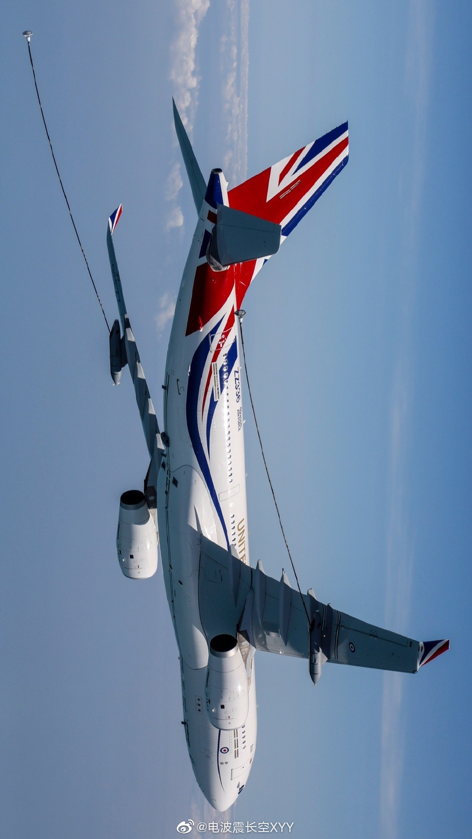 英国皇家空军空客a330mrtt型加油机给f