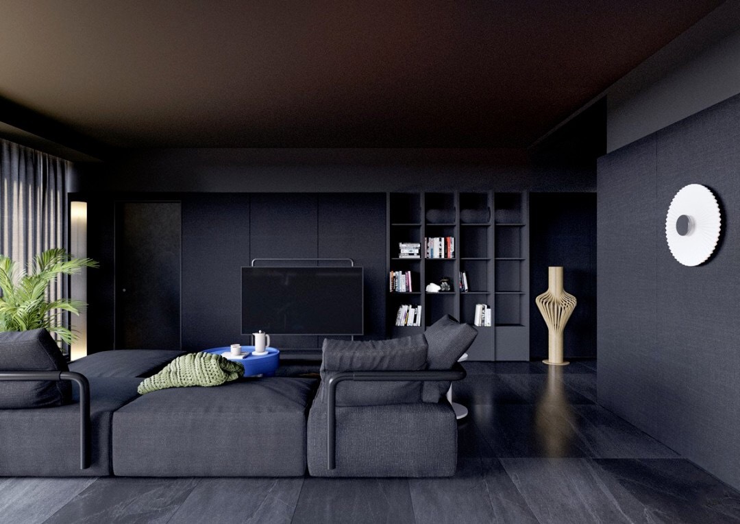 高级黑住宅丨墙面这样设计更有质感 汕头设计师/汕头室内设计