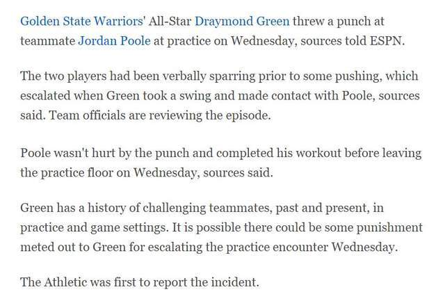 勇士冲突细节+真因曝光！追梦挥拳，普尔将提前续约加练有说有笑休闲区蓝鸢梦想 - Www.slyday.coM