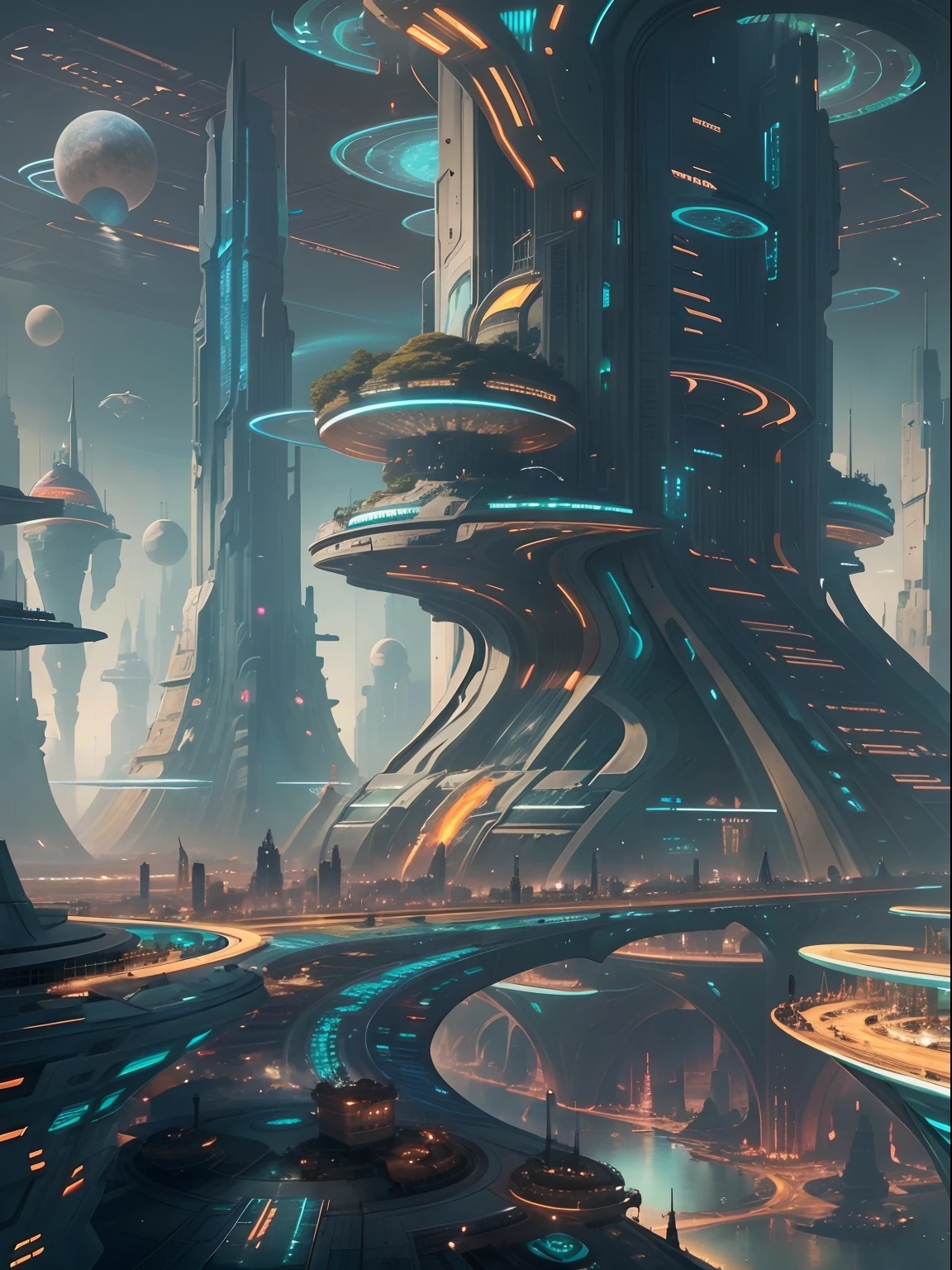 《未来城市 100年后的武汉》 ai绘画 jackzhou|绘画|未来城市 100年后