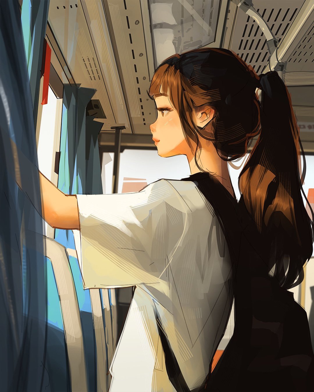 画师samyang画笔下的女孩生活日常画面的光影和氛围太美了