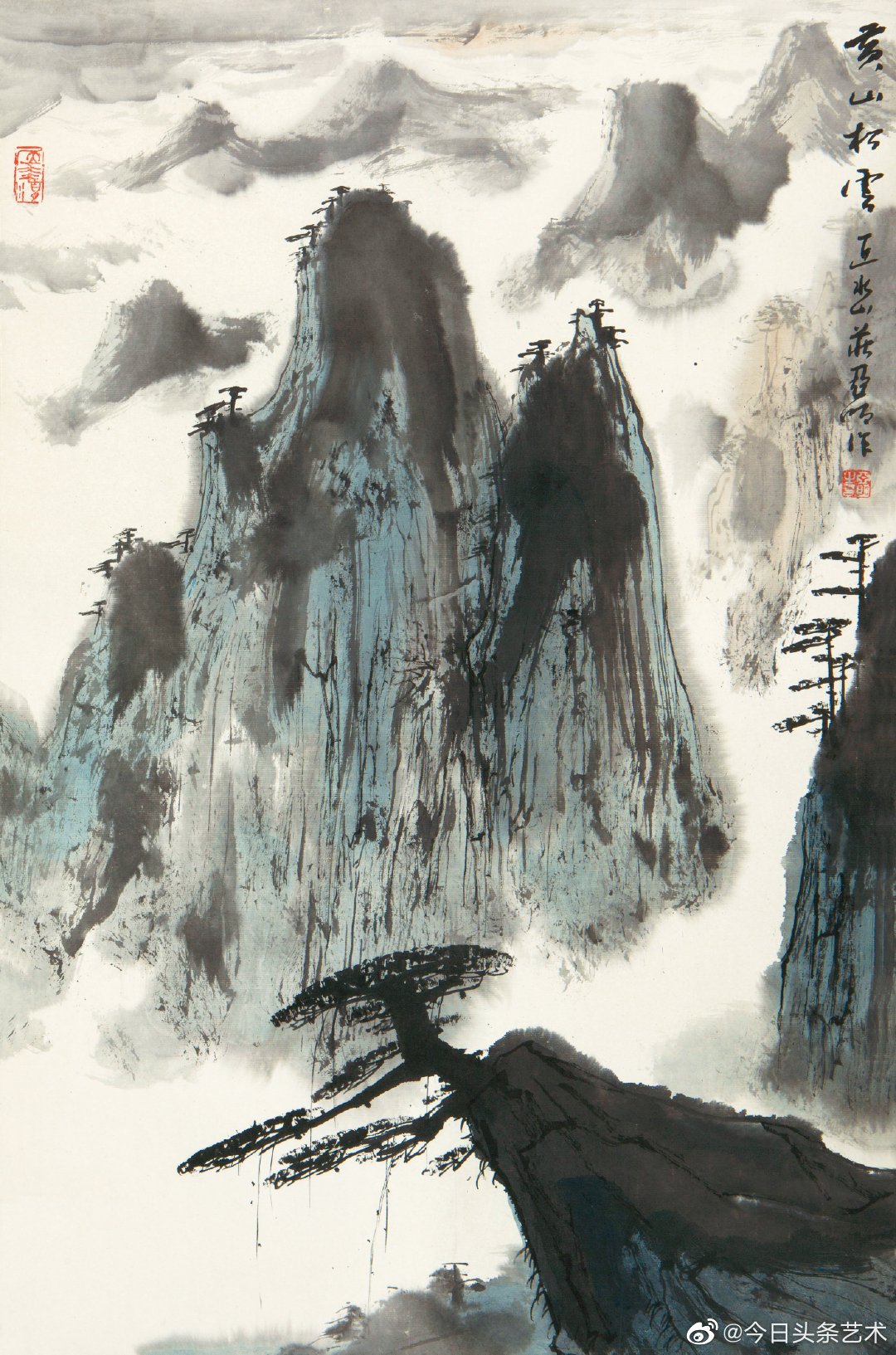 画家亚明笔下的黄山