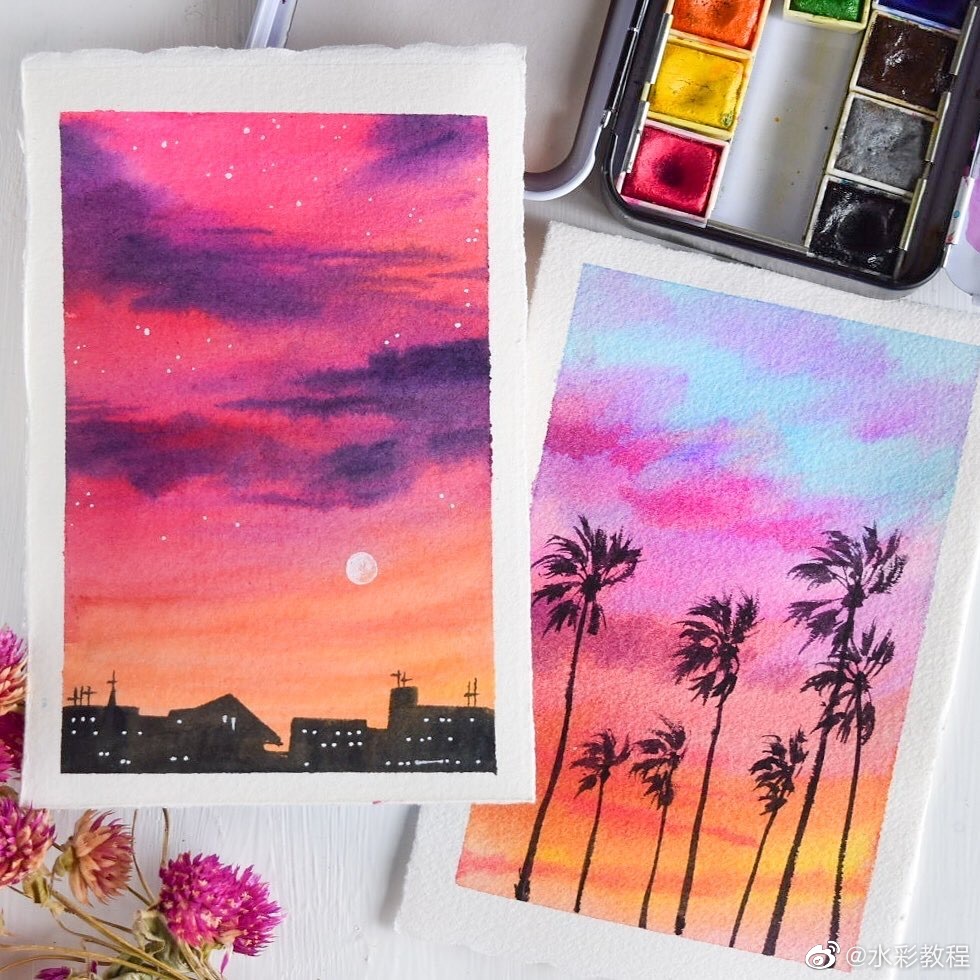 水彩风景作品欣赏byinsbrushpaintneverything