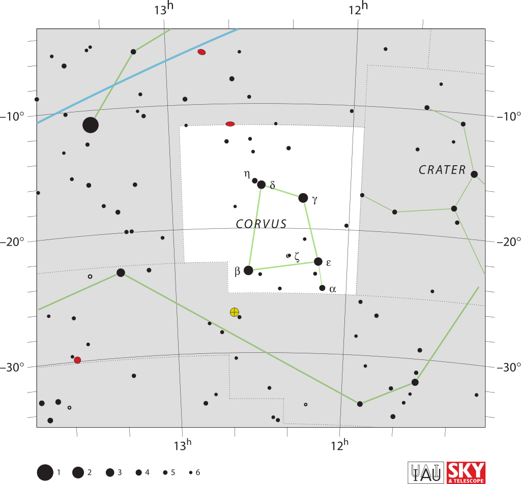 南天夜空可賞烏鴉星座