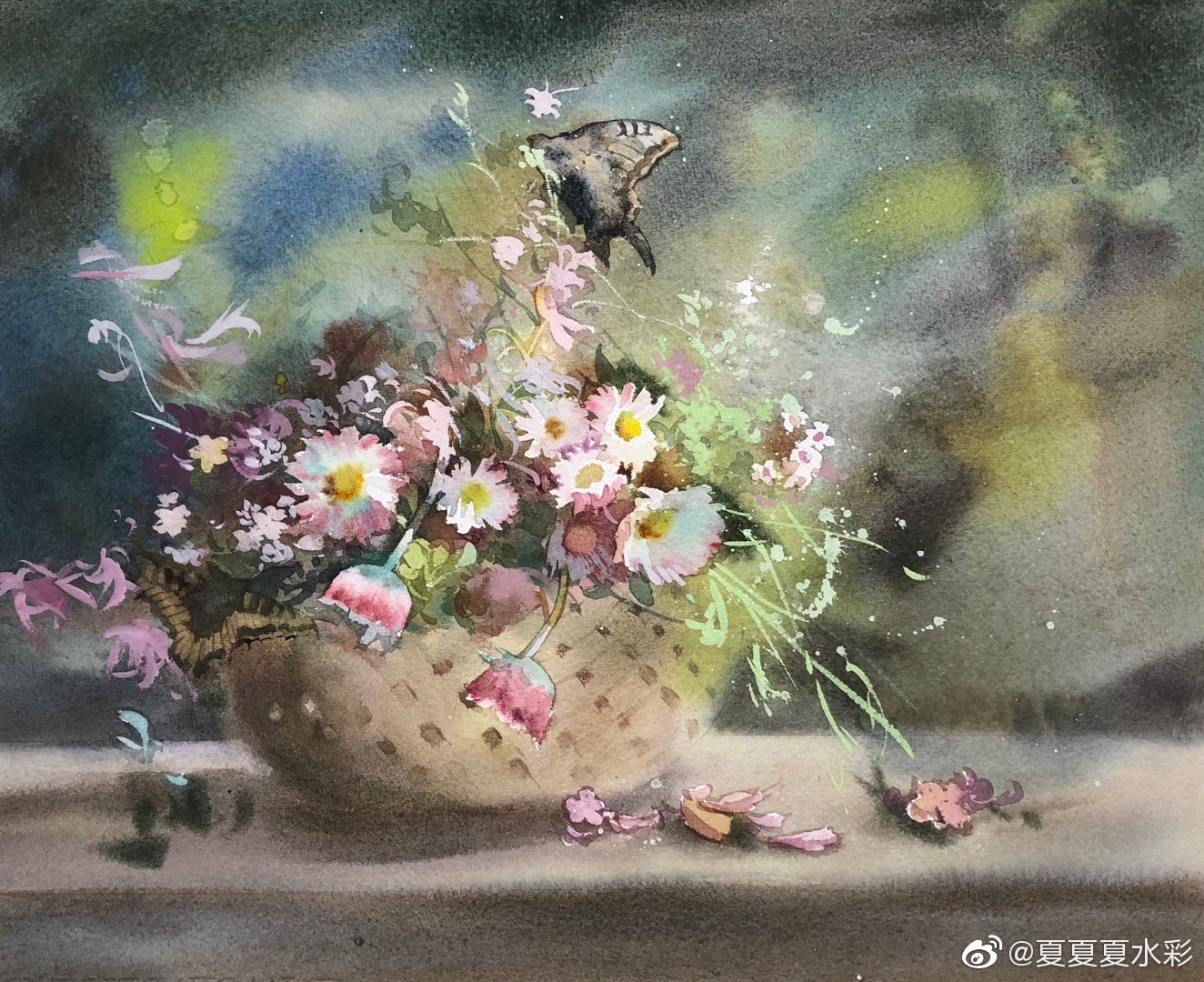 新画的花卉果子组合 作者 夏夏夏水彩