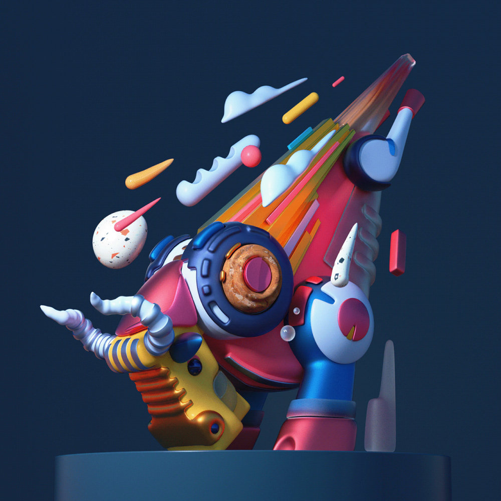 制作的3d十二生肖系列,太酷了!