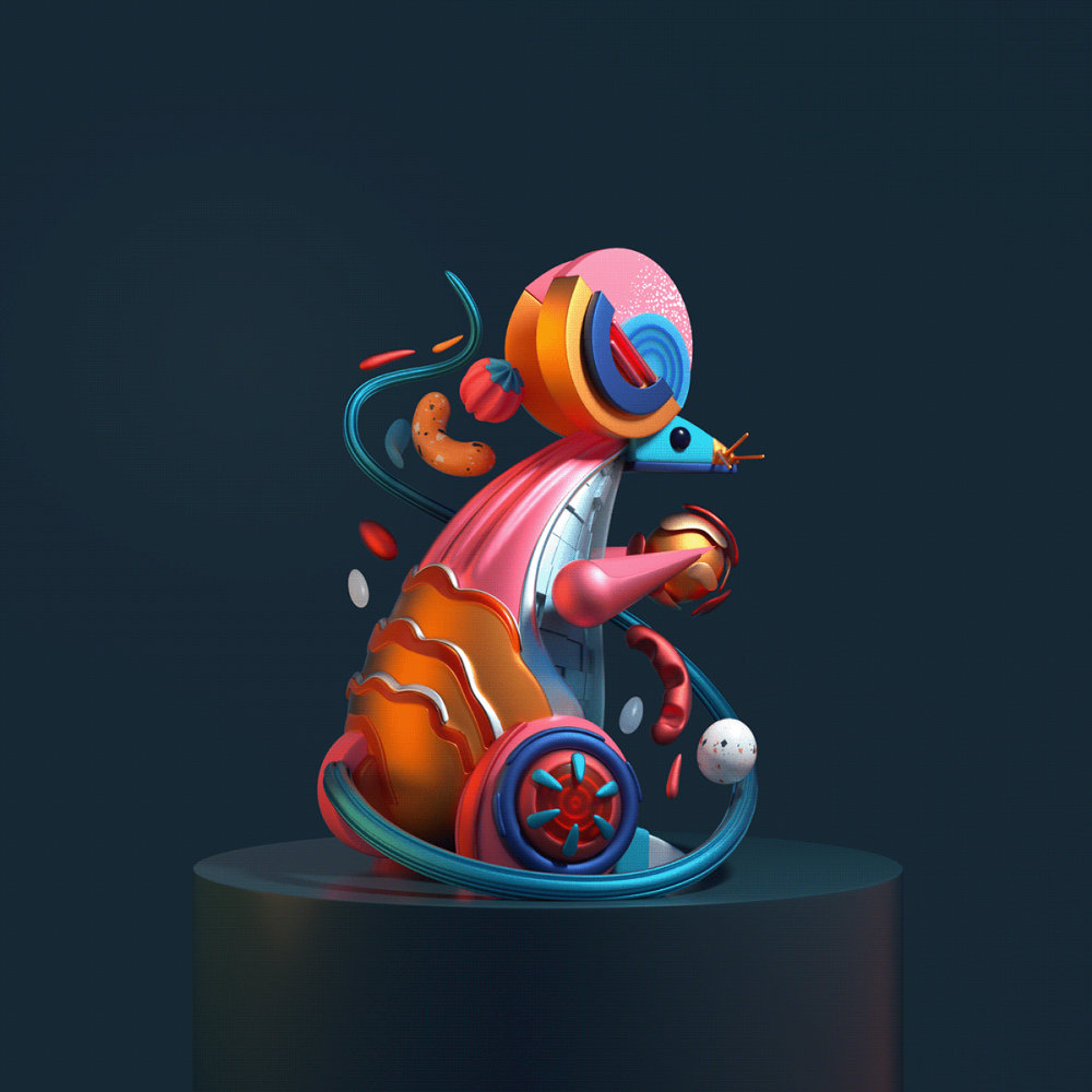 制作的3d十二生肖系列,太酷了!