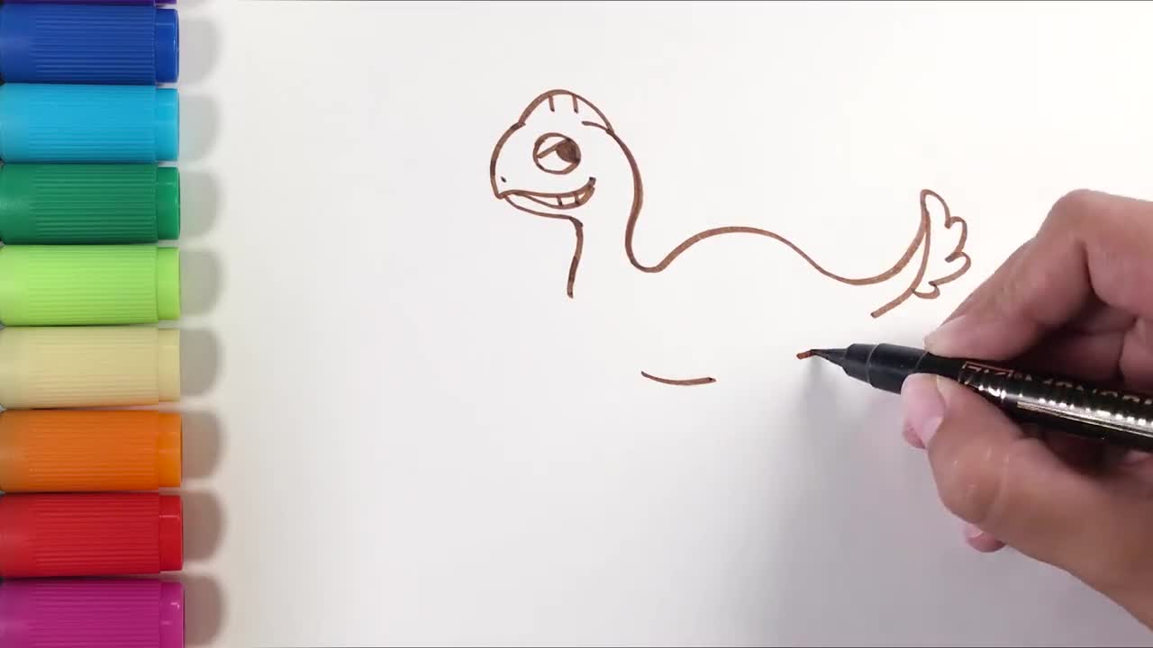 儿歌多多儿童简笔画 偷蛋龙 恐龙伯伯要小心宝贝被偷哦