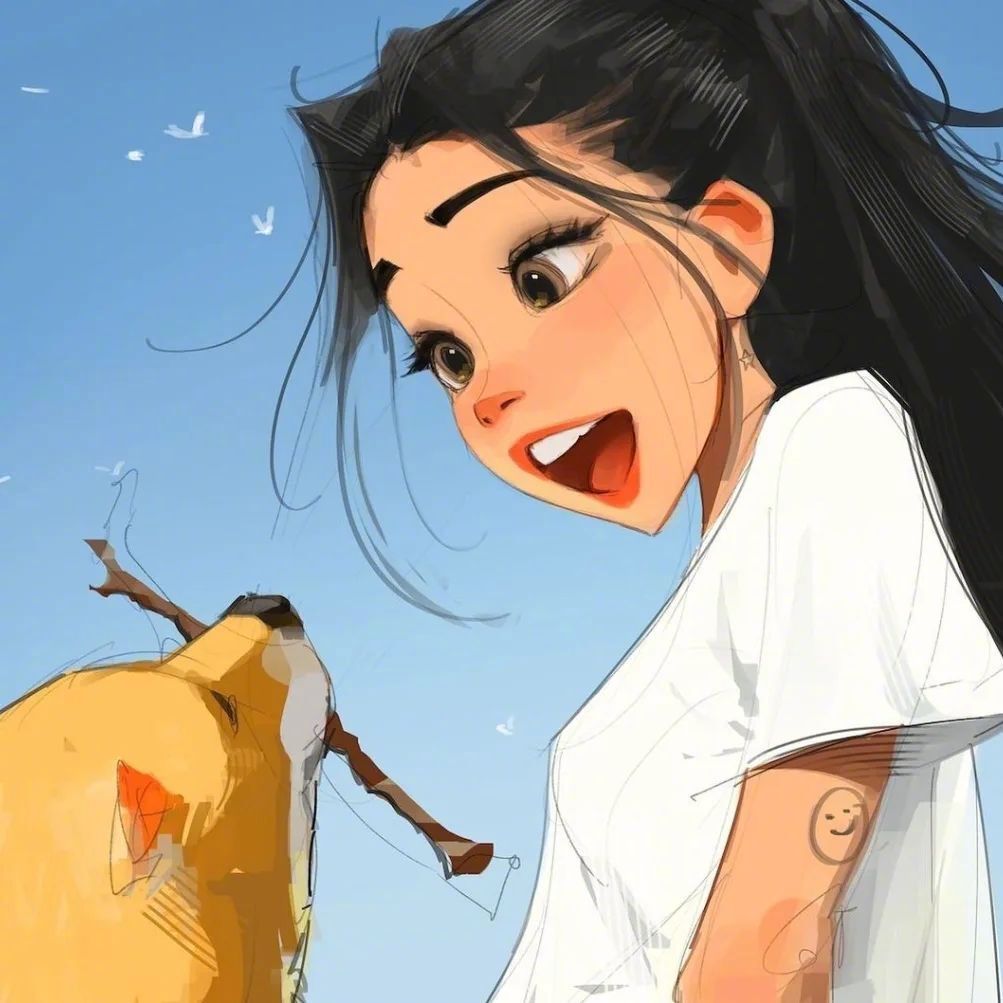 9张光感幻的人物插画笔触的光影效果处理的好棒画面干净