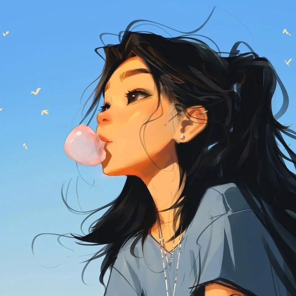 9张光感幻的人物插画笔触的光影效果处理的好棒画面干净