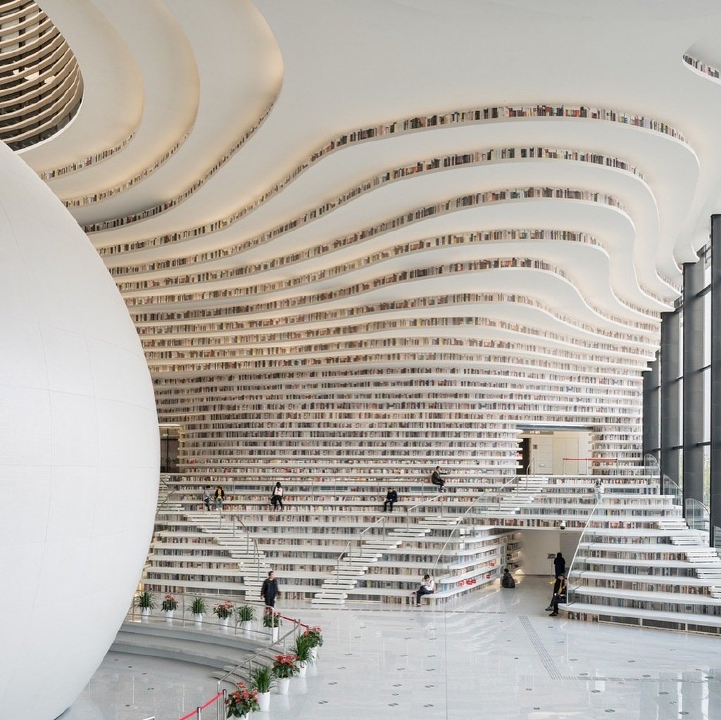 天津滨海新区图书馆,找个人一起去打卡吧!