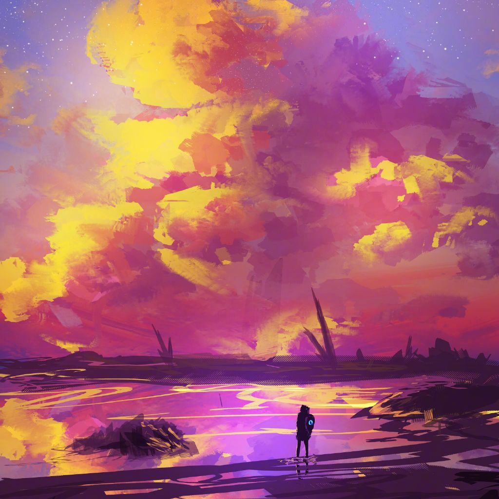 一组蓝紫色系的风景速涂插画~ muhammad nafay / le_nafay