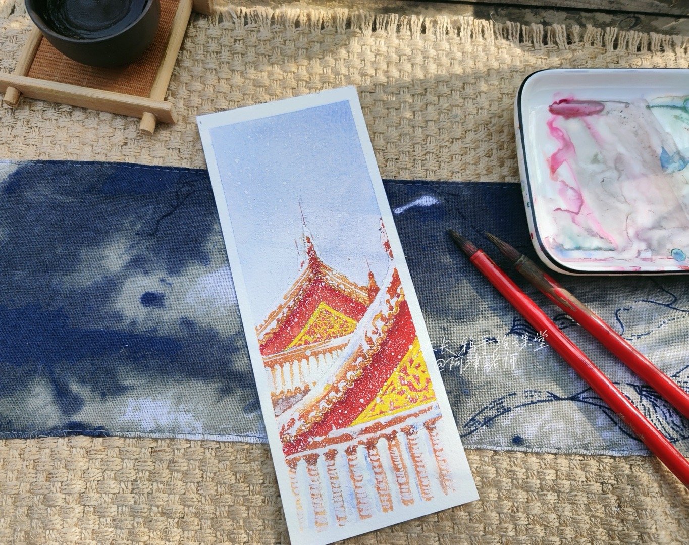 故宫的初雪·水彩书签系列