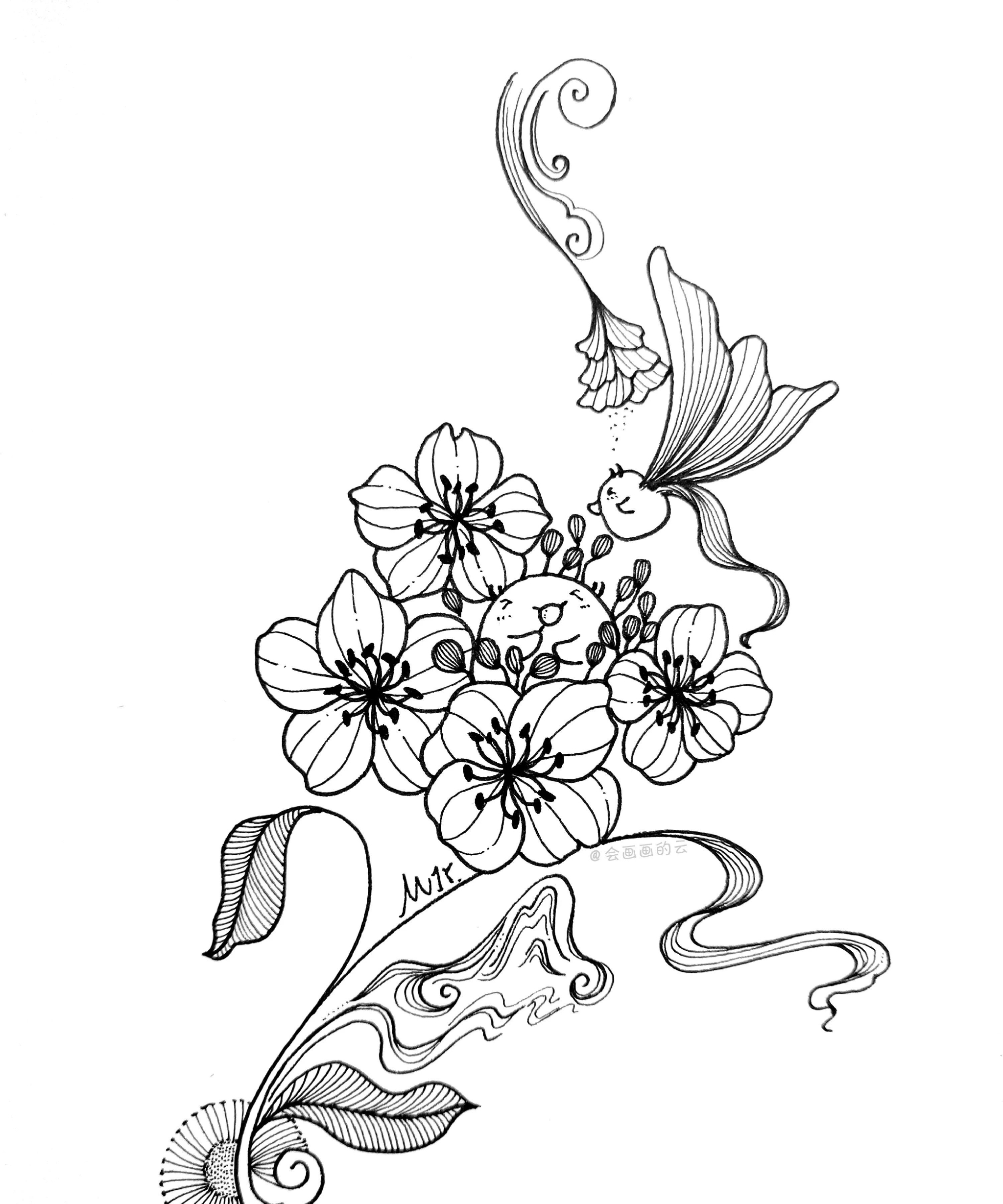 简笔画过程图用中性笔画就可以