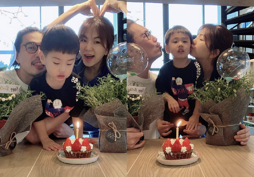 ella为儿子庆生晒全家福满脸胶原蛋白劲宝眼睛漂亮如葡萄