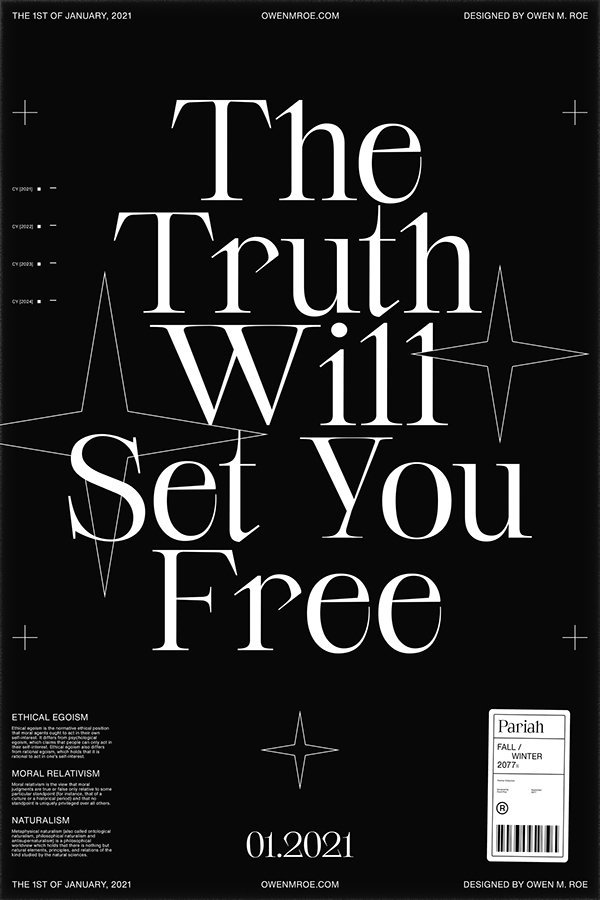 一组文字主题海报版式设计参考 :设计师 owen m. roe