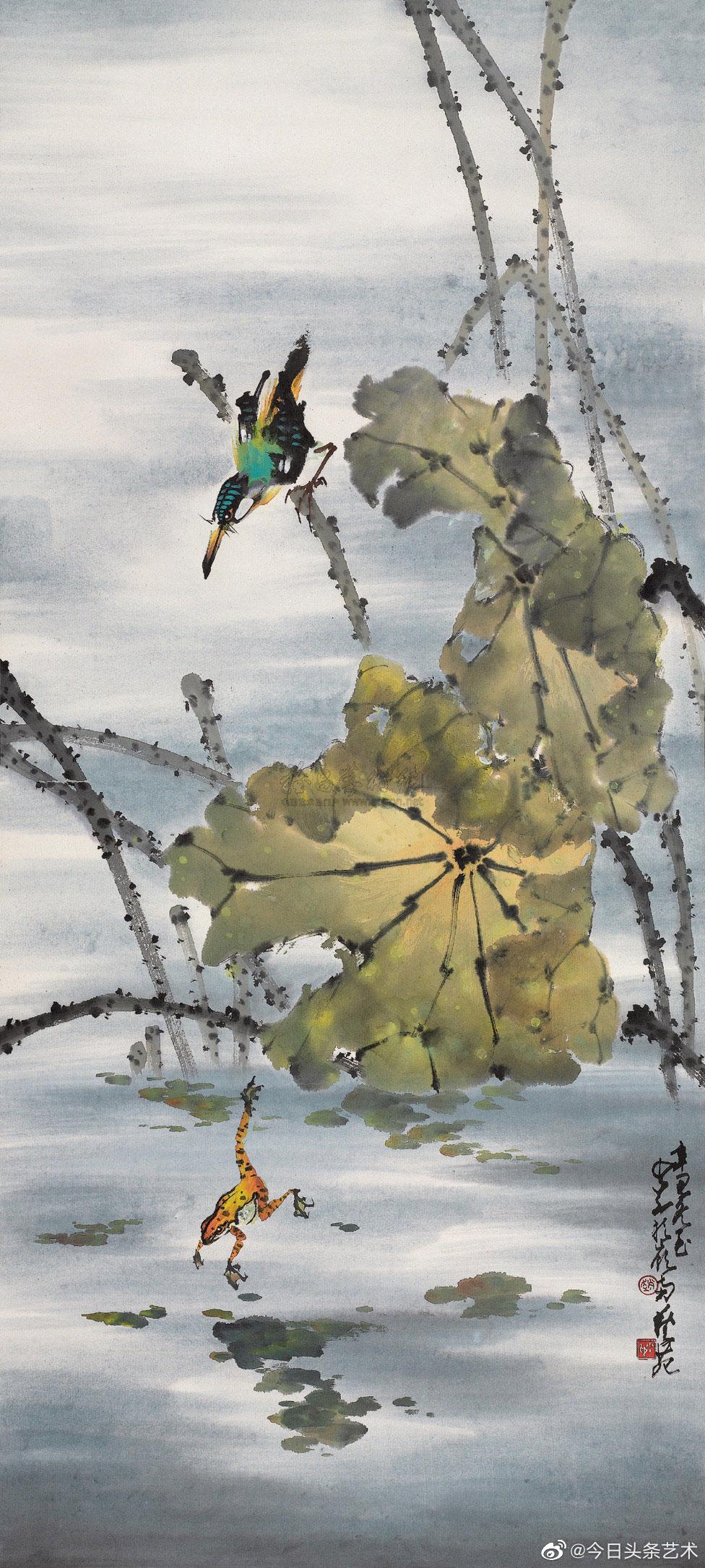 画家赵少昂笔下的青蛙