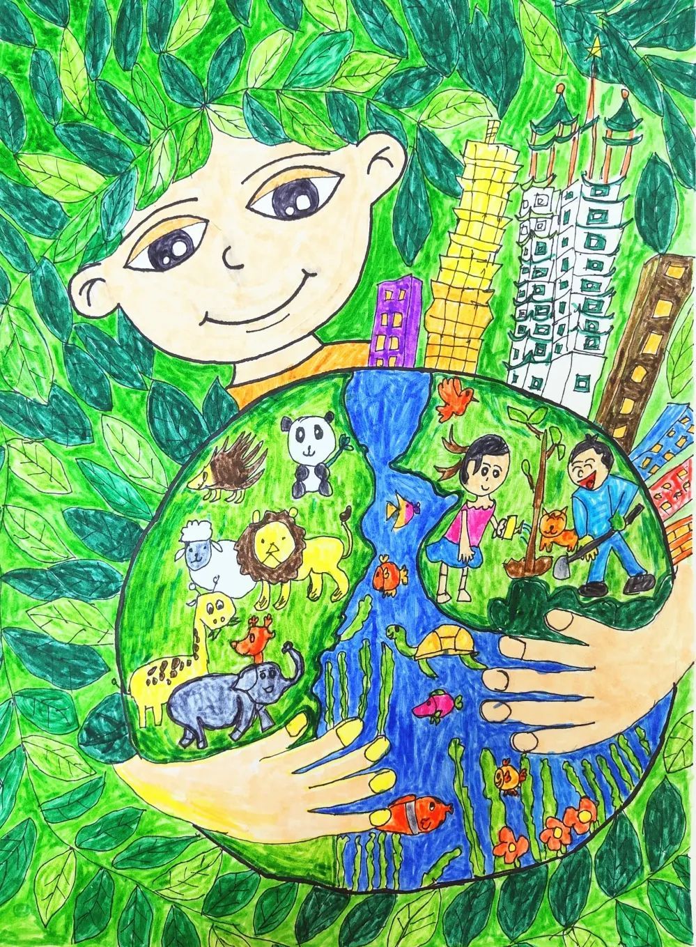 童心绘环保丨全市中小学生环保绘画大赛作品赏析16