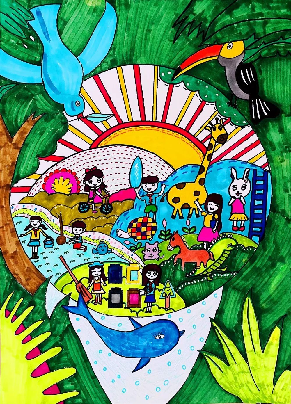 童心绘环保丨全市中小学生环保绘画大赛作品赏析16
