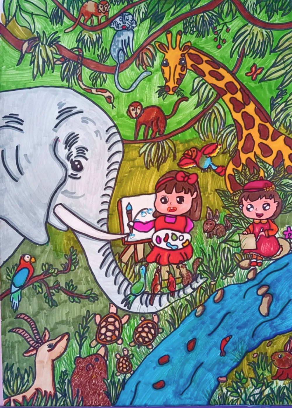 童心绘环保丨全市中小学生环保绘画大赛作品赏析(14)__财经头条