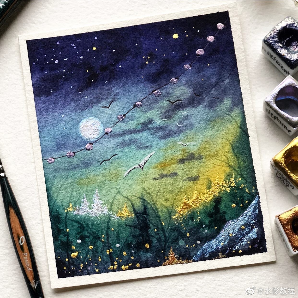 微博艺术 水彩风景作品分享by ins: siljetommermo 67@微博艺术