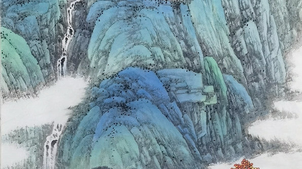 画家高潭印青绿山水画赏析:丹青不渝,山高水长(接受定制)|春山灵秀|画作|色彩|空间|点翠_新浪新闻