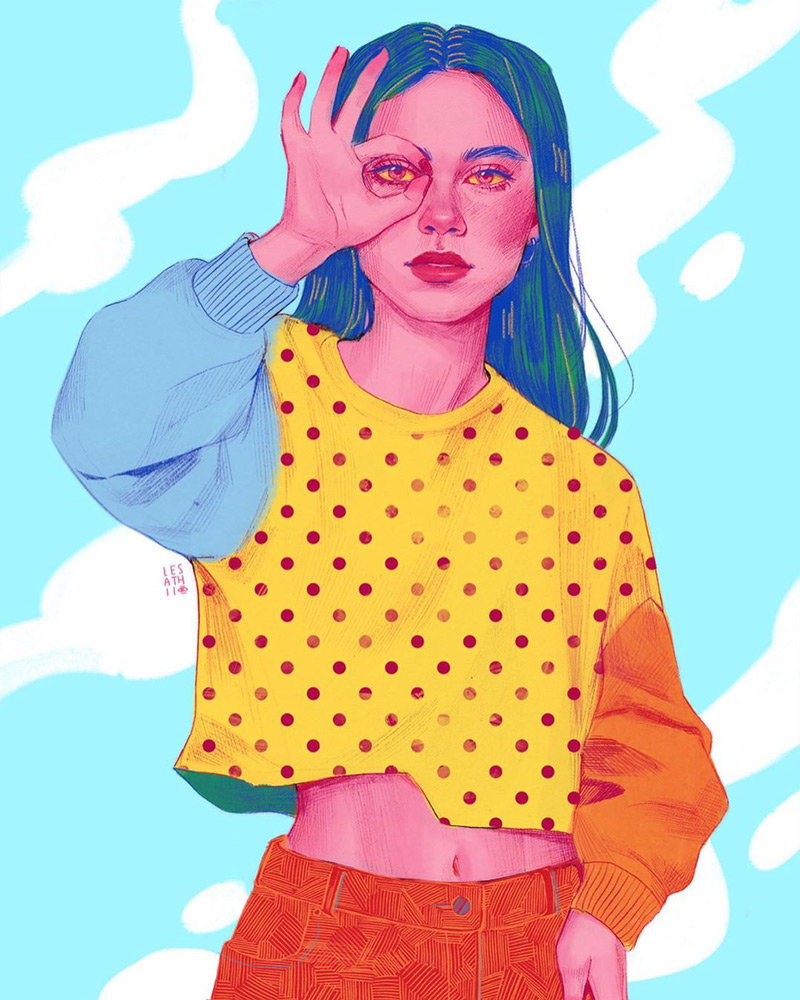 个性的人物插画设计欣赏:lesathii
