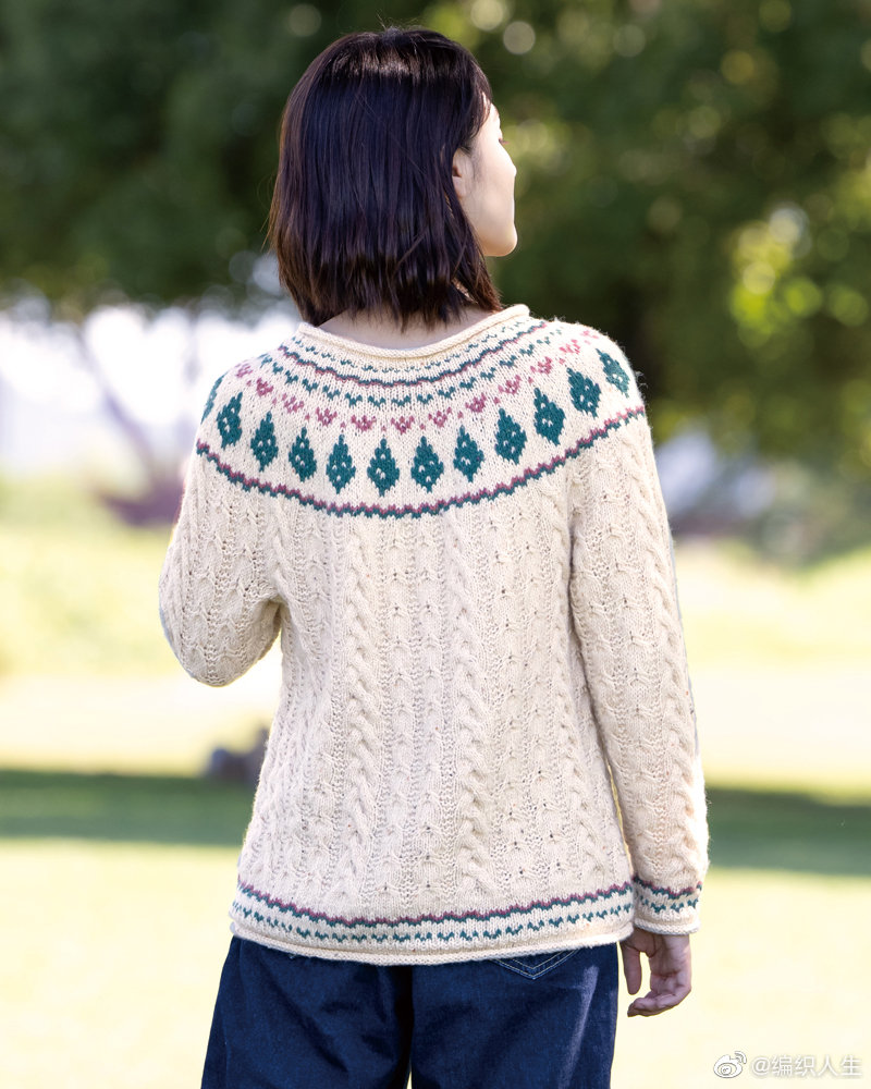 从上往下织的提花毛衣
