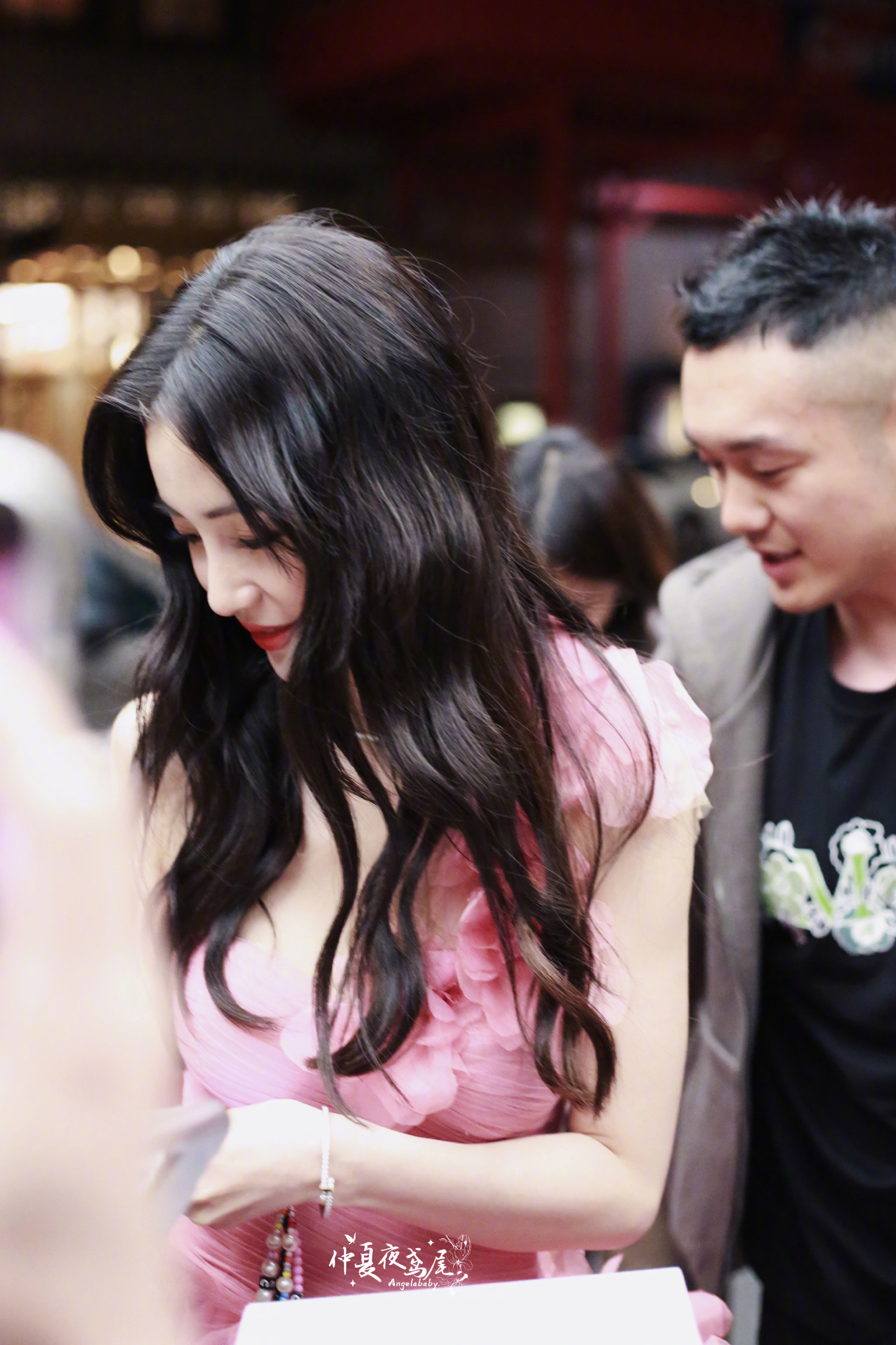 angelababy新造型96 粉色花朵纱裙造型太美了吧 baby美貌杀手