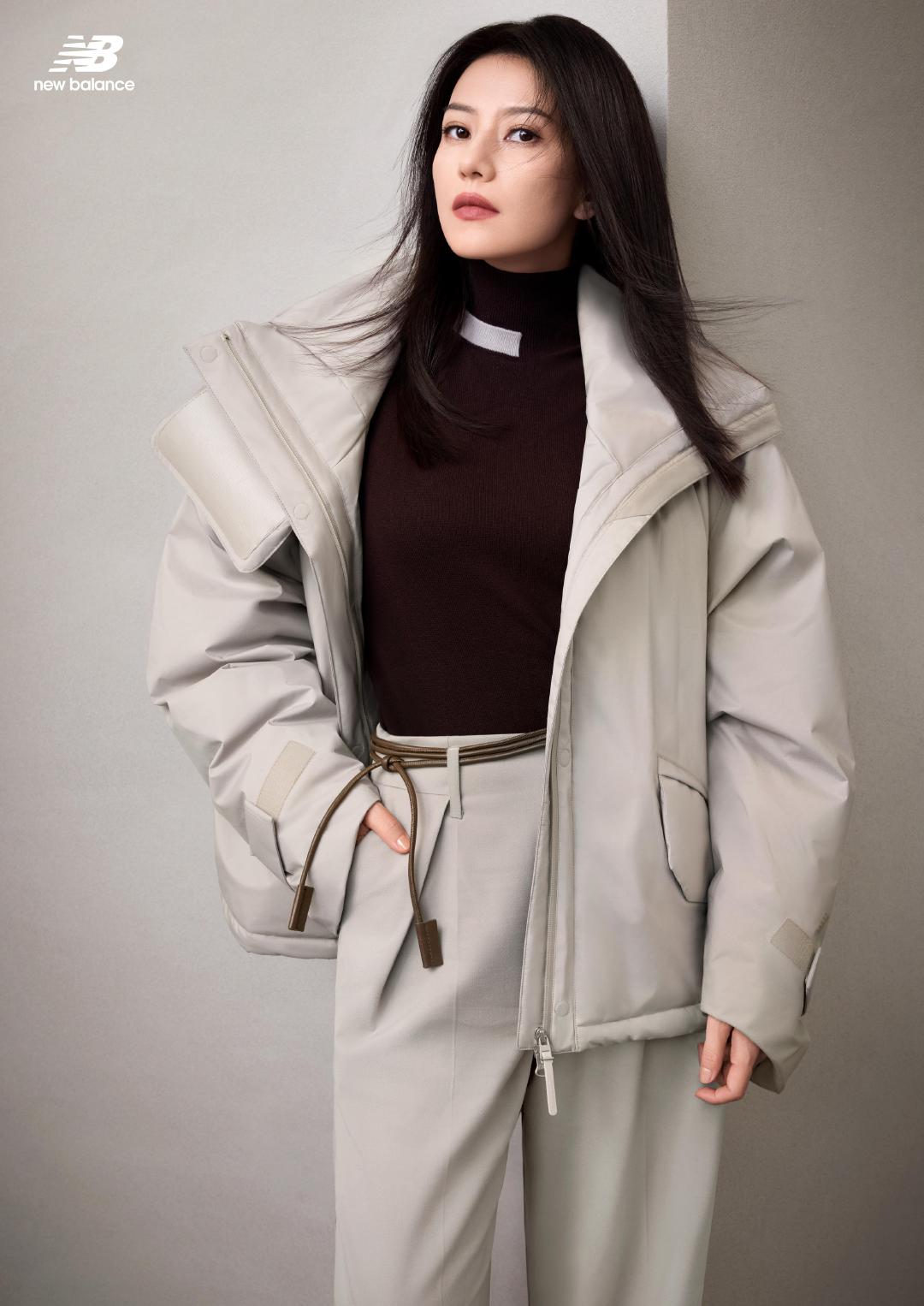 高圆圆演绎 new balance grey 鹅绒系列 dermizax goose down 羽绒服