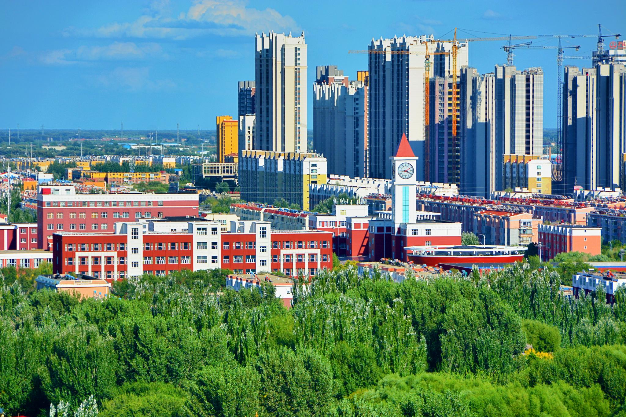 俯瞰通辽市城市建设,原创拍摄