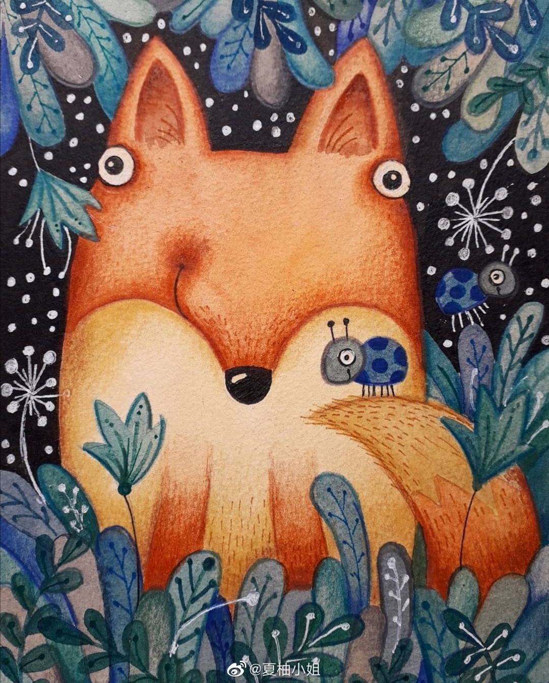 呆萌可爱的小动物涂鸦小画