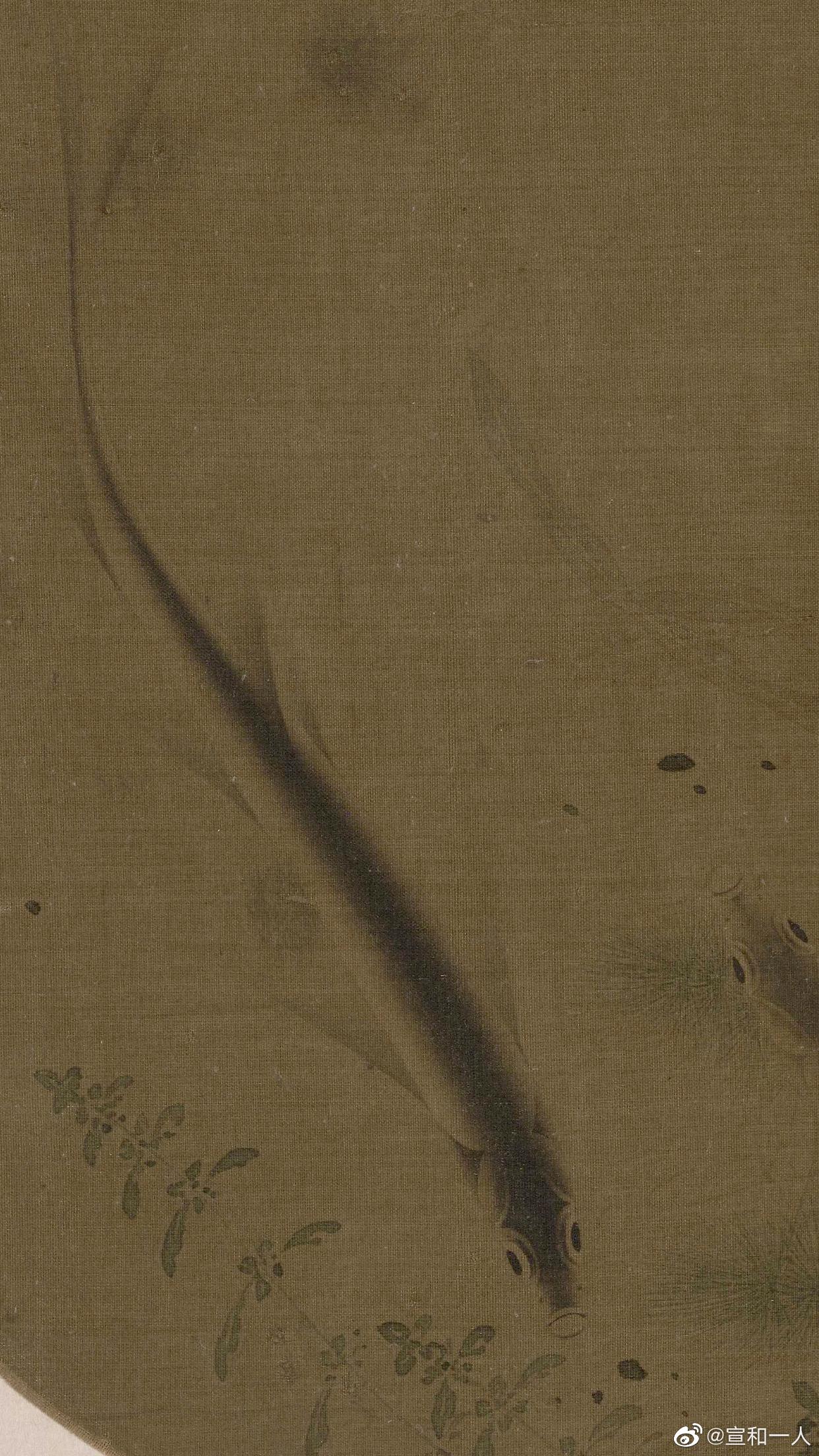 《群鱼戏藻图》 南宋 佚名 鱼身采用没骨画法