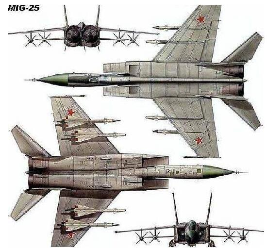 国土防空卫士飞行的不锈钢米格25截击机