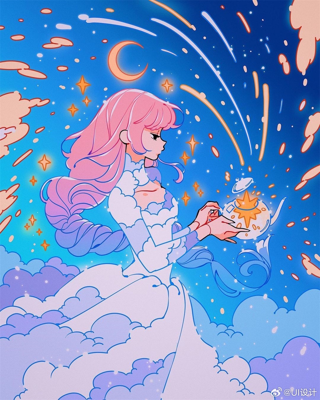 优雅专注梦幻唯美人物插画作品|插画|梦幻|人物_新浪新闻