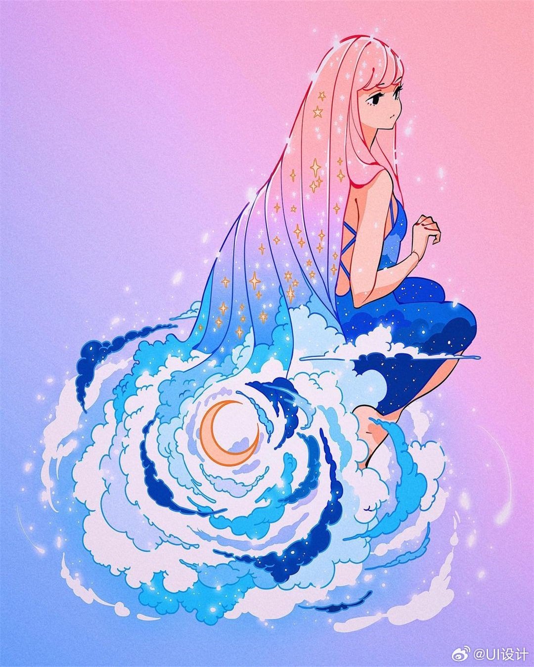 优雅专注梦幻唯美人物插画作品|插画|梦幻|人物_新浪新闻