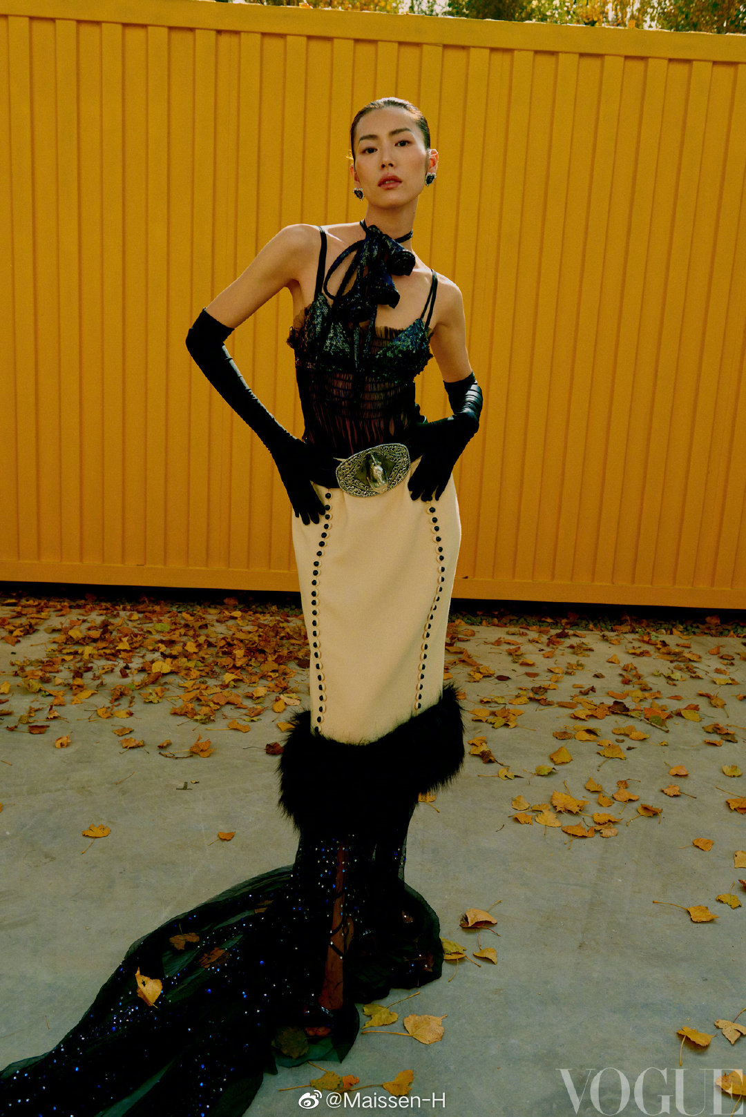 超模刘雯 登vogue 12刊封面,丰富的色调,红发,翅膀异性长裙……__财经