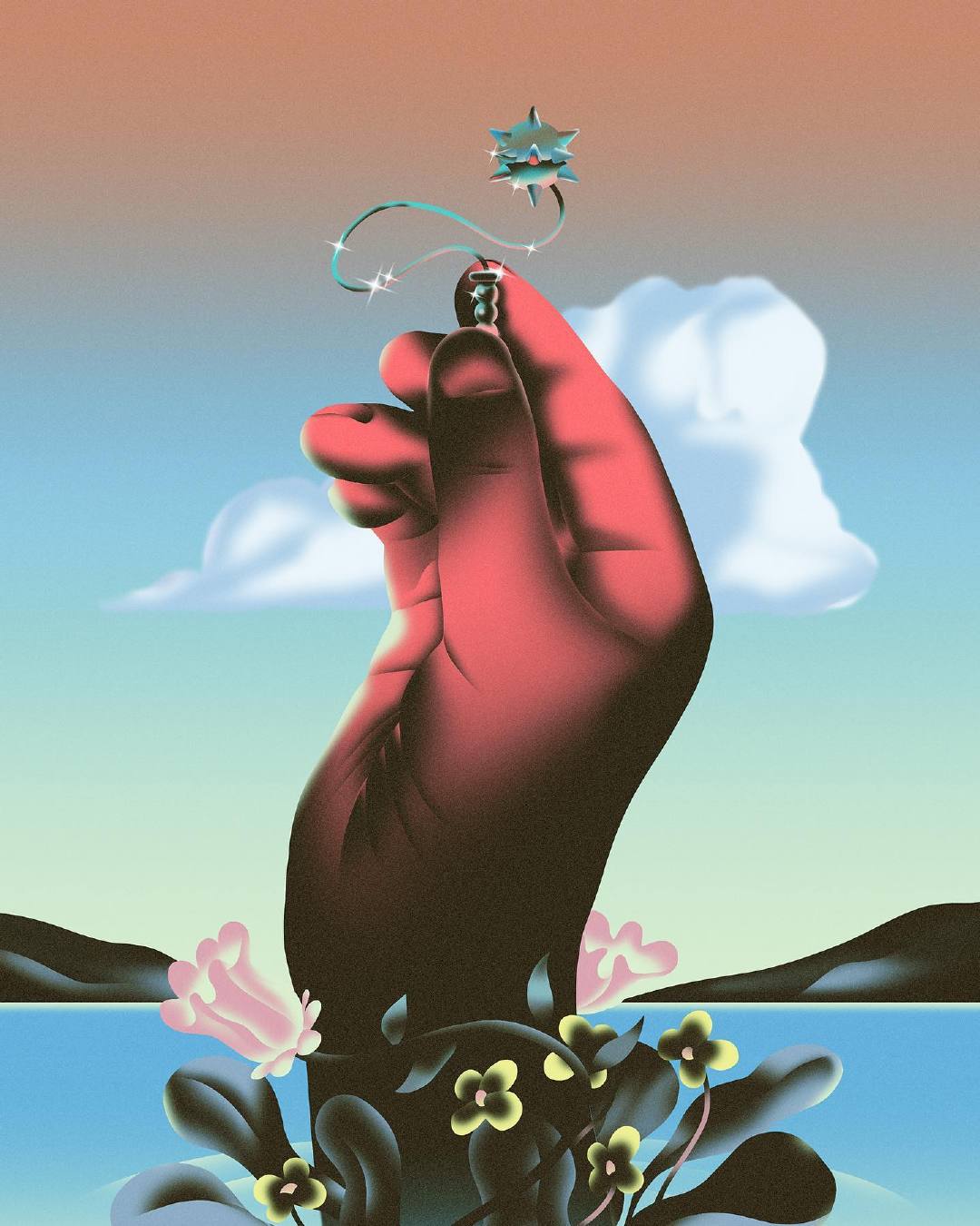 荒诞肌理插图设计sandroryry