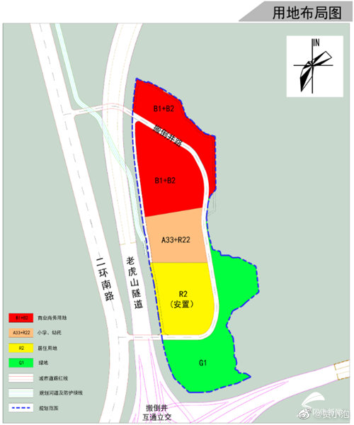 搬倒井城中村改造项目用地规划图出炉该项目用地位于搬倒井互通立交