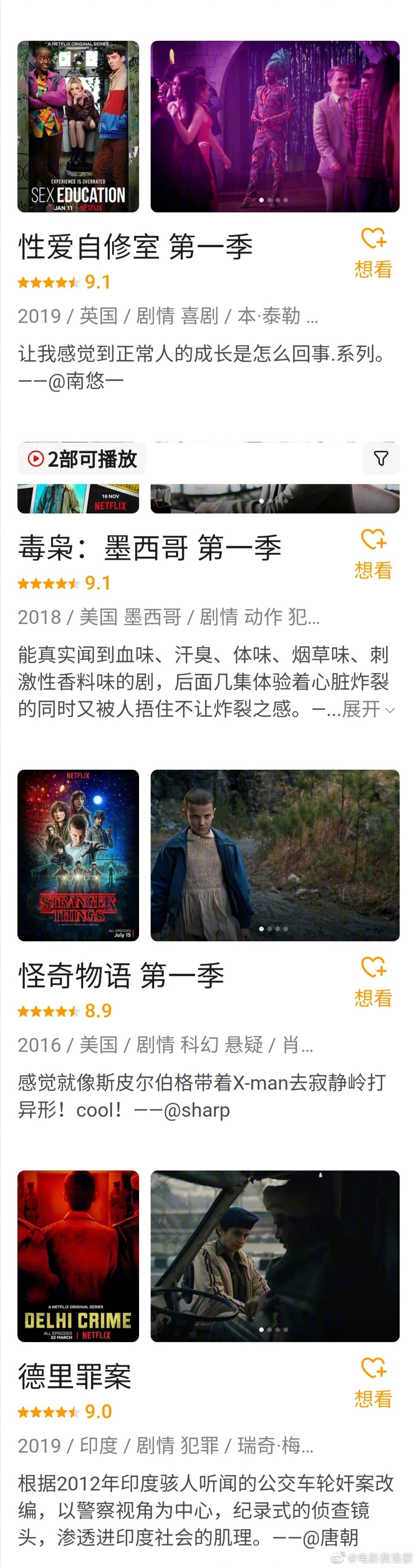 豆瓣高分的网飞必看剧集,每一部单拎出来都超级好看并且耐看!