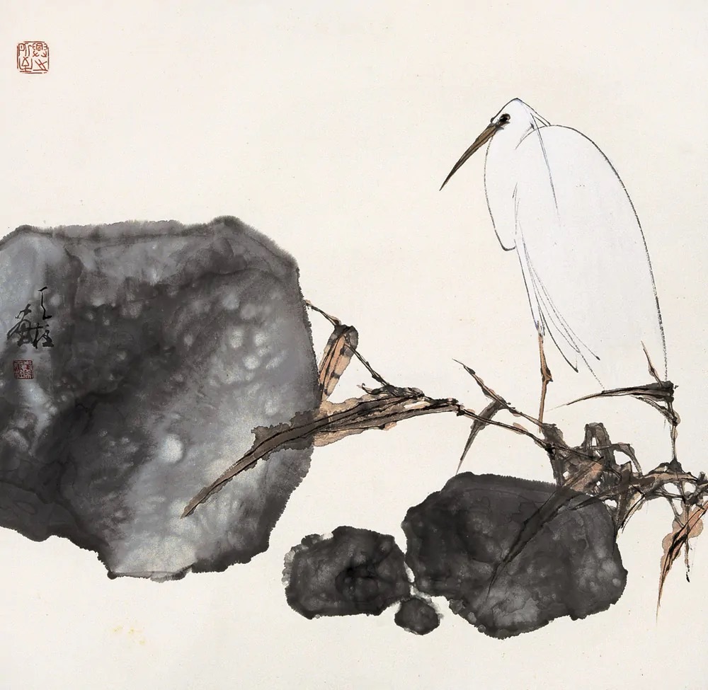 秦天柱笔下的水墨花鸟唯美至极