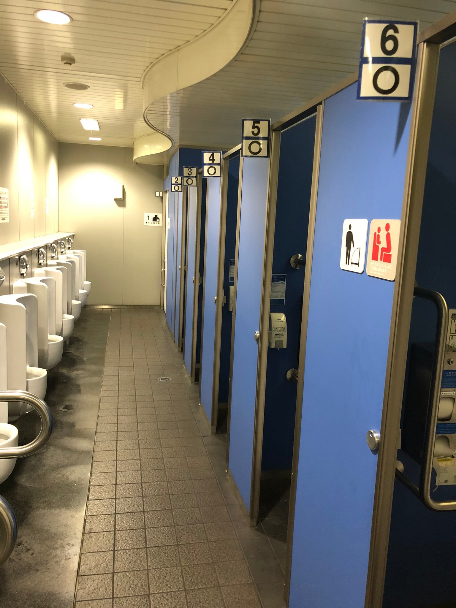 哈哈哈,东京大江户线上野御徒町地铁车站的公共厕所