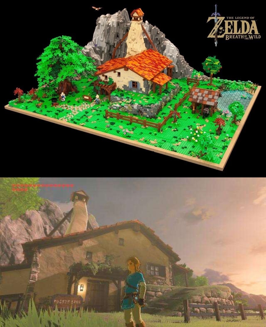 网友boba1980 利用乐高还原了《塞尔达传说 旷野之息》林克的房子in